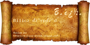 Bilicz Árpád névjegykártya
